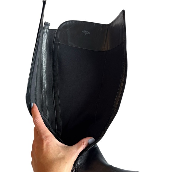 Audrey Brooke Black Leather Knee High Riding Boots 7M Equestrian Minimalist - Picture 10 of 10